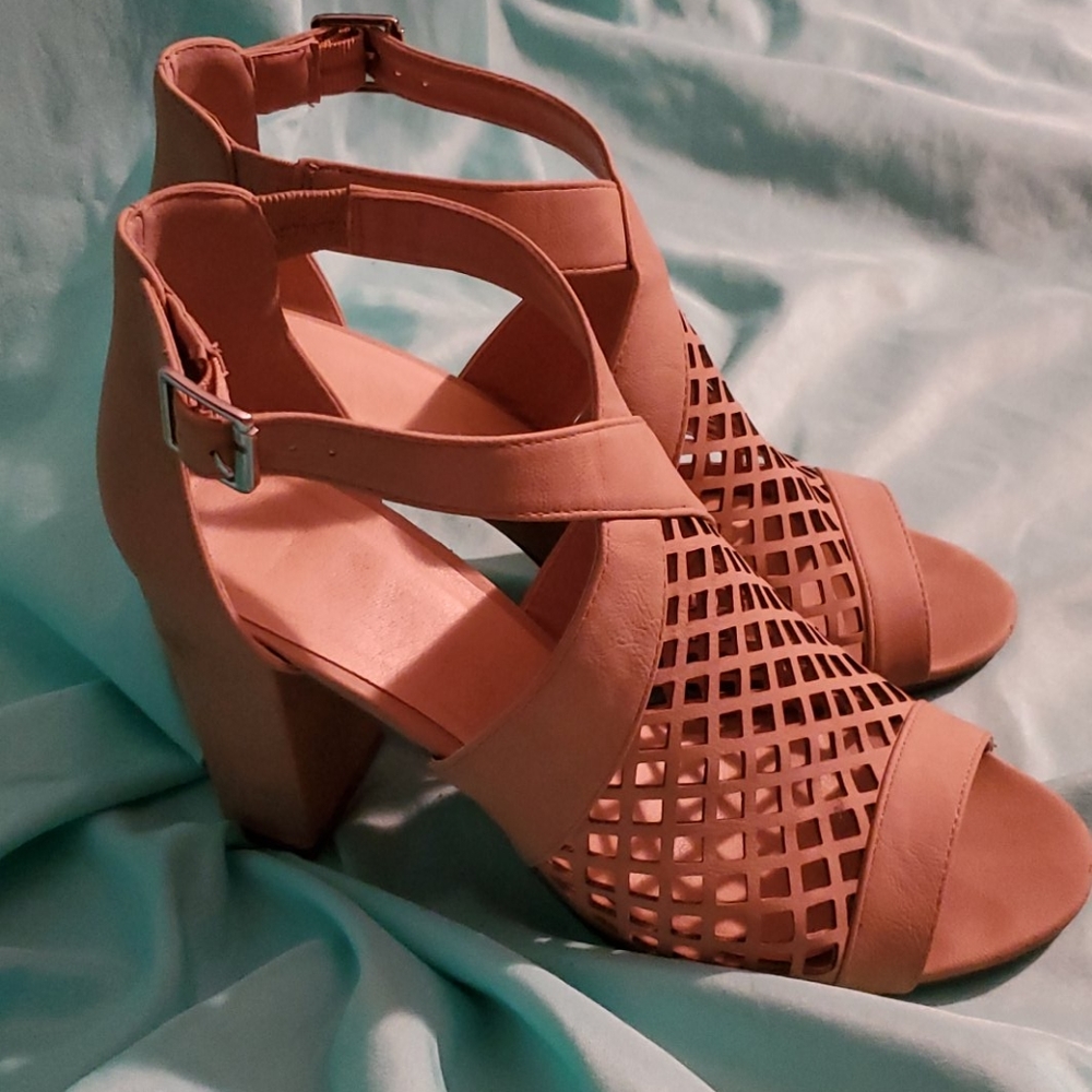 Nude Semi-Caged 3" Block Heel
